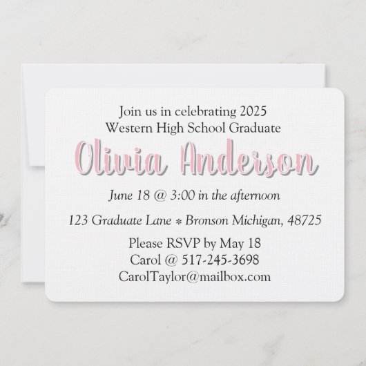 Leopard Printシニアお祝い 招待状 (裏面)