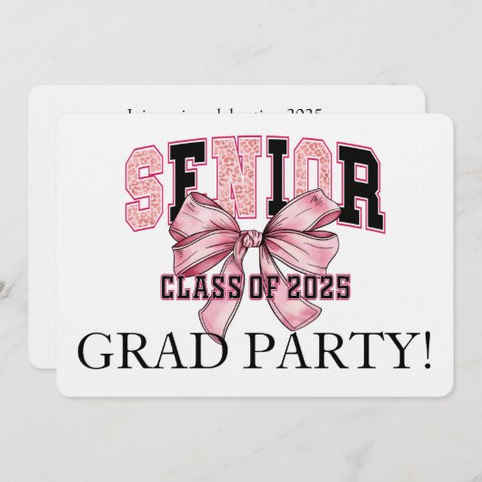 Leopard Printシニアお祝い 招待状 (正面/裏面)