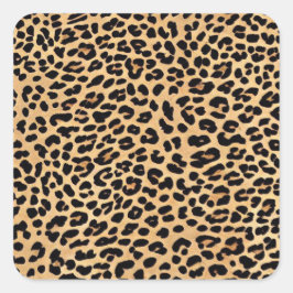 Leopard Printテクスチャ正方形ステッカー スクエアシール