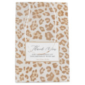 Leopard Printバチェロレッテまたは誕生日ありがとう ミディアムペーパーバッグ (正面)