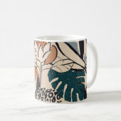 Leopard Printフローラ:抽象芸術手書き コーヒーマグカップ (正面右)