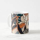 Leopard Printフローラ:抽象芸術手書き コーヒーマグカップ (正面左)