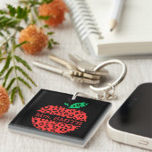 Leopard Print先生の赤りんご キーホルダー (正面右)