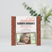 Leopard Print卒業発表（オレンジ） 招待状 (スタンド正面)