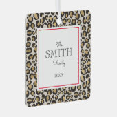 Leopard Print家族の写真名年レッドシック メタルオーナメント (正面右)