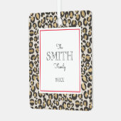 Leopard Print家族の写真名年レッドシック メタルオーナメント (正面左)