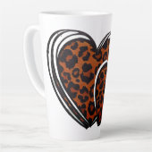 Leopard Print手描きハート カフェラテマグ (左アングル)