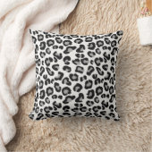 Leopard Print白黒とグレー/グレー クッション (ブランケット)