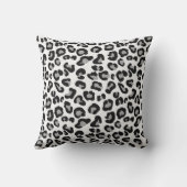 Leopard Print白黒とグレー/グレー クッション (裏面)