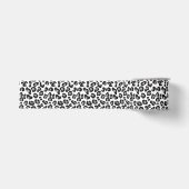 Leopard Print白黒とグレー/グレー グログランリボン (正面)