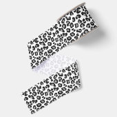 Leopard Print白黒とグレー/グレー グログランリボン (裏面)