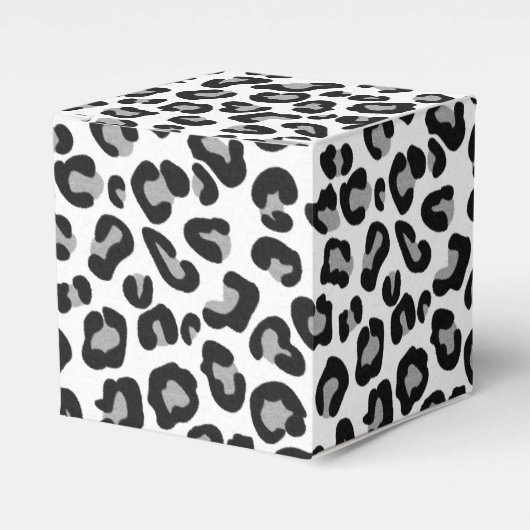 Leopard Print白黒とグレー フェイバーボックス (正面サイド)