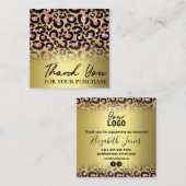 Leopard Print金ゴールドのご購入に感謝します スクエア名刺 (正面/裏面)