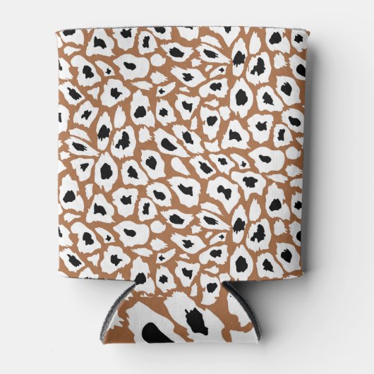 Leopard Print:アフリカ動物デザイン。 缶クーラー (正面)
