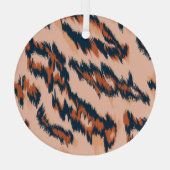 Leopard Print：シームレスなデザイン。 ガラスオーナメント (裏面)