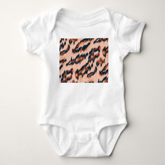 Leopard Print:シームレスなデザイン。 ベビーボディスーツ (正面)