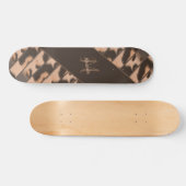 Leopard Print ストライプの Monogramパーソナライズされた名 スケートボード (横)