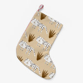Leopard Print:タイムレスパターン。 スモールクリスマスストッキング (正面 (吊り時))