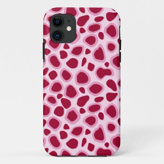 Leopard Print – バーガンディとピンク Case-Mate iPhoneケース (裏面)
