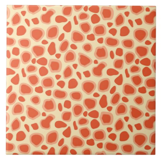 Leopard Print – マンダリンとライトオレンジ タイル (正面)