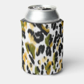 Leopard Print:動物のテクスチャ背景 缶クーラー (缶裏面)