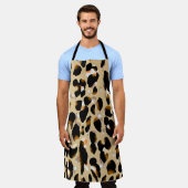 Leopard Print：動物の模様のクレイズ エプロン (着用した状態)
