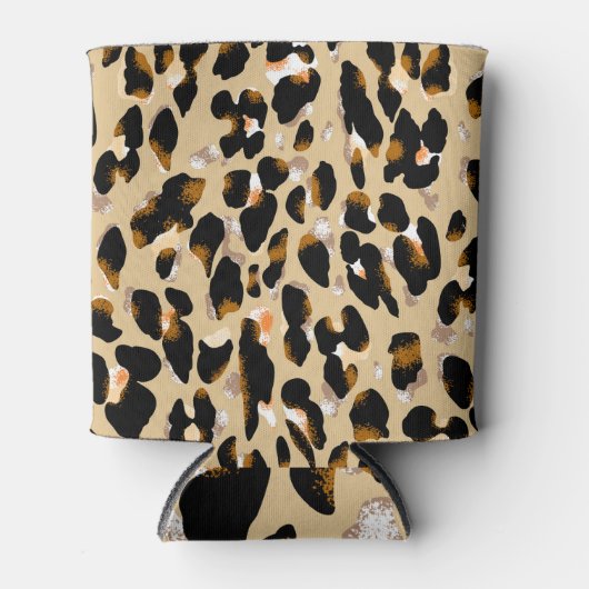 Leopard Print：動物の模様のクレイズ 缶クーラー (正面)
