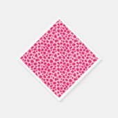 Leopard Print -明るい赤紫色とライトピンク スタンダードカクテルナプキン (角)