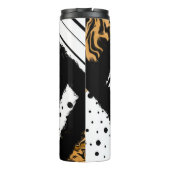 Leopard Print、白黒水玉模様、ストライプ タンブラー (裏面)