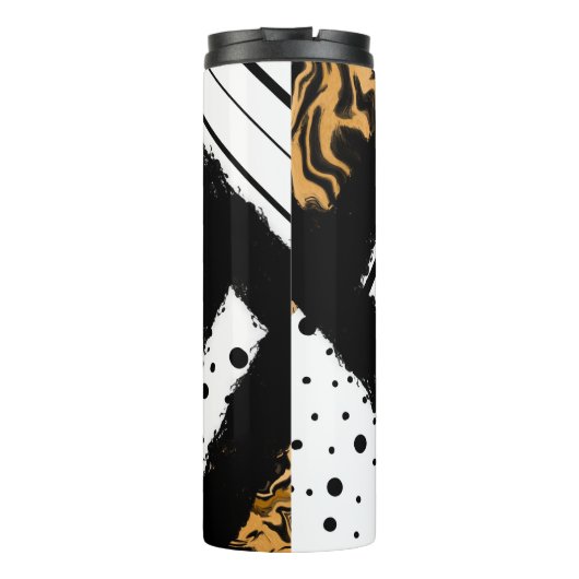 Leopard Print、白黒水玉模様、ストライプ タンブラー (裏面)