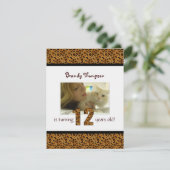 Leopard Print: 第12誕生日招待状 招待状 (スタンド正面)