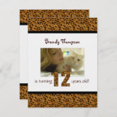 Leopard Print: 第12誕生日招待状 招待状 (正面/裏面)