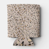 Leopard Print、輝く金ゴールドスポット。 缶クーラー (裏面)