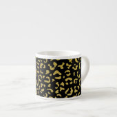 Leopard Print、金ゴールドLeopard、グリッター、名前 エスプレッソカップ (正面右)
