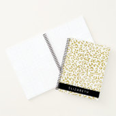 Leopard Print、金ゴールドLeopard、グリッター、名前 ノートブック (内部)