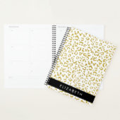 Leopard Print、金ゴールドLeopard、グリッター、名前 プランナー手帳 (ディスプレー)