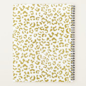 Leopard Print、金ゴールドLeopard、グリッター、名前 プランナー手帳 (裏面)