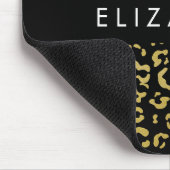 Leopard Print、金ゴールドLeopard、グリッター、名前 マウスパッド (コーナー)