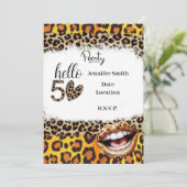Leopard print 50誕生日for Woman招待状 招待状 (スタンド正面)