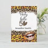 Leopard print 50誕生日for Woman 招待状 (スタンド正面)