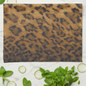 Leopard Print Aモノグラムイニシャル キッチンタオル (折り畳み)