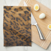 Leopard Print Aモノグラムイニシャル キッチンタオル (四つ折り)