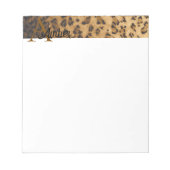 Leopard Print A monogramイニシャルメモ帳 ノートパッド (正面)