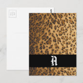 Leopard Print A monogramイニシャル葉書 ポストカード (正面/裏面)