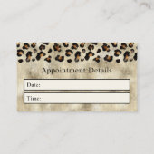 Leopard Print And Black Faux Foil Appointment Card 名刺 (裏面)