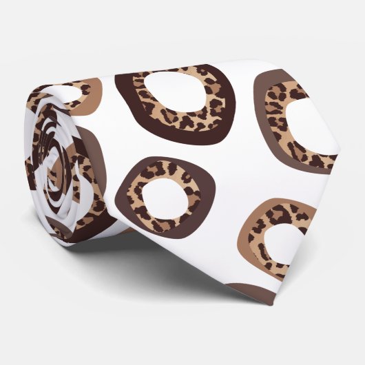 Leopard Print and Donut Pattern Tie ネクタイ (ロール)