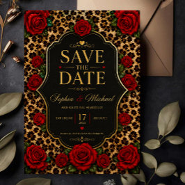 Leopard Print and Red Rose セーブザデート