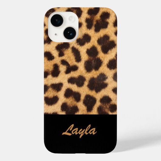 Leopard Print Animal パーソナライズされた Fur名 Case-Mate iPhoneケース (裏面)