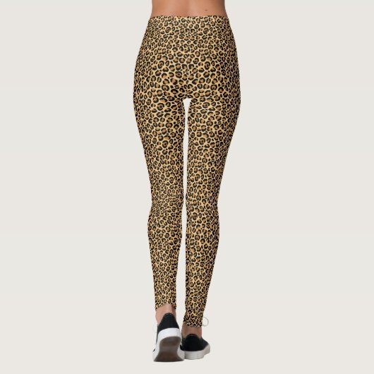 Leopard Print Animal Print レギンス (裏面)