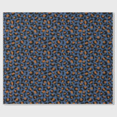 Leopard Print Anniversary Gives Dark Blueシームレス ラッピングペーパー (フラット)